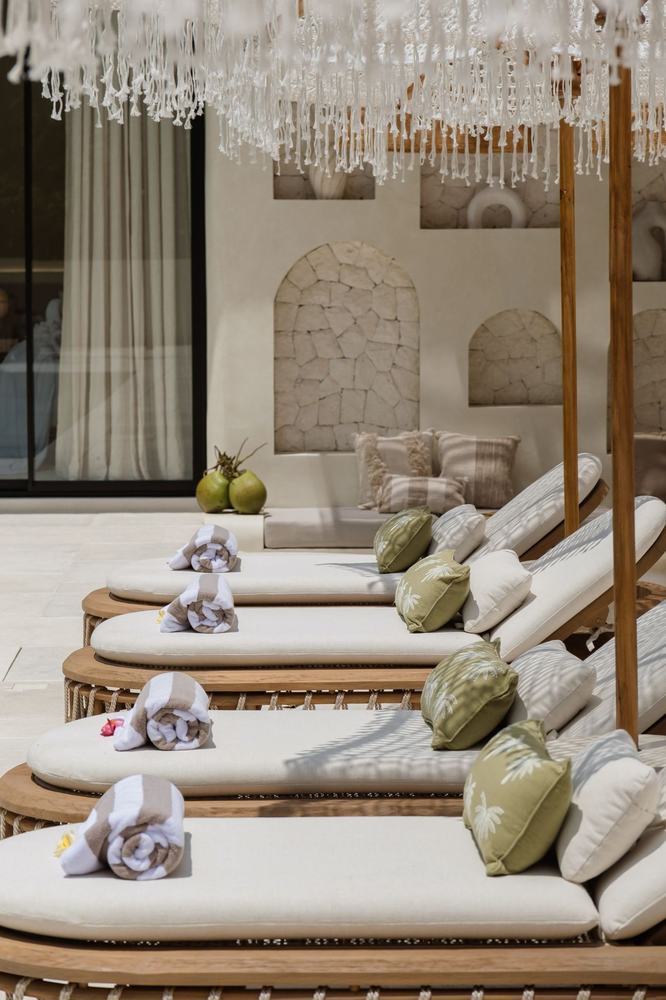 Sun loungers by the pool